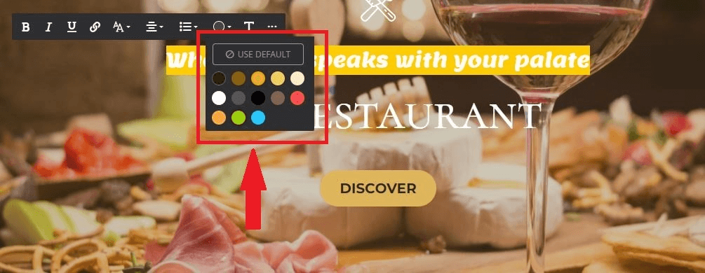 透過 Strikingly 更改文字顏色 透過 Strikingly 更改文字顏色